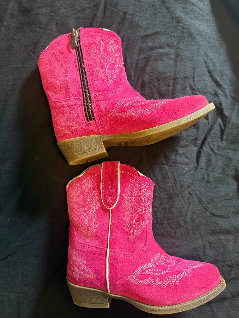 Ariat Girls Hot Pink Suede Western Boots